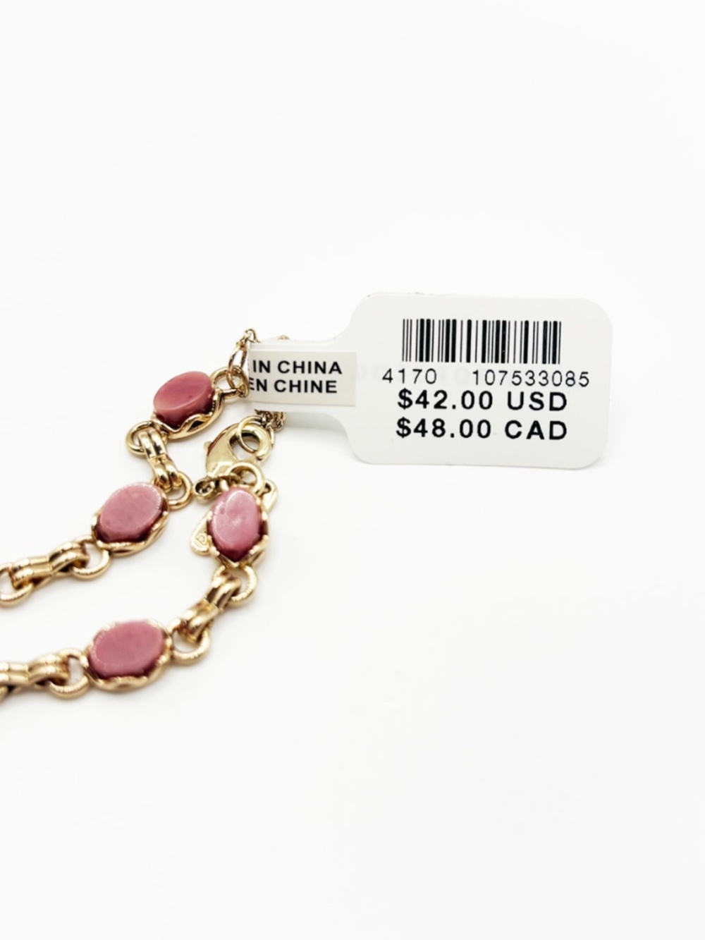 NWT Anthropologie Stone wrap bracelet- pink - Picture 5 of 5
